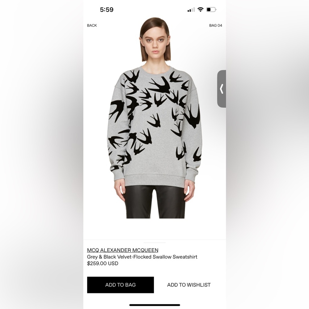 Alexander McQueen Sweatshirt, XS